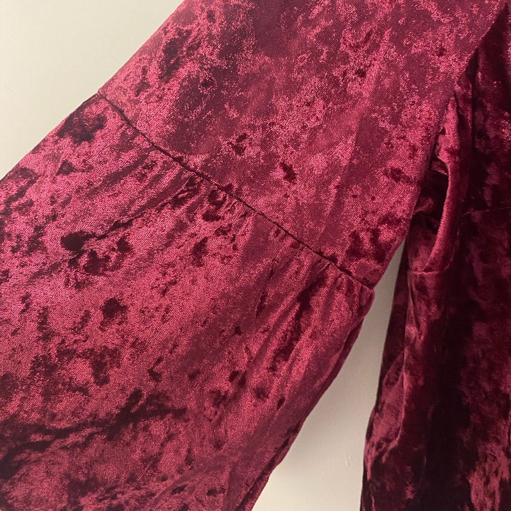 ELOQUII women’s top in maroon/fuchsia velour size 18 - Picture 2 of 3
